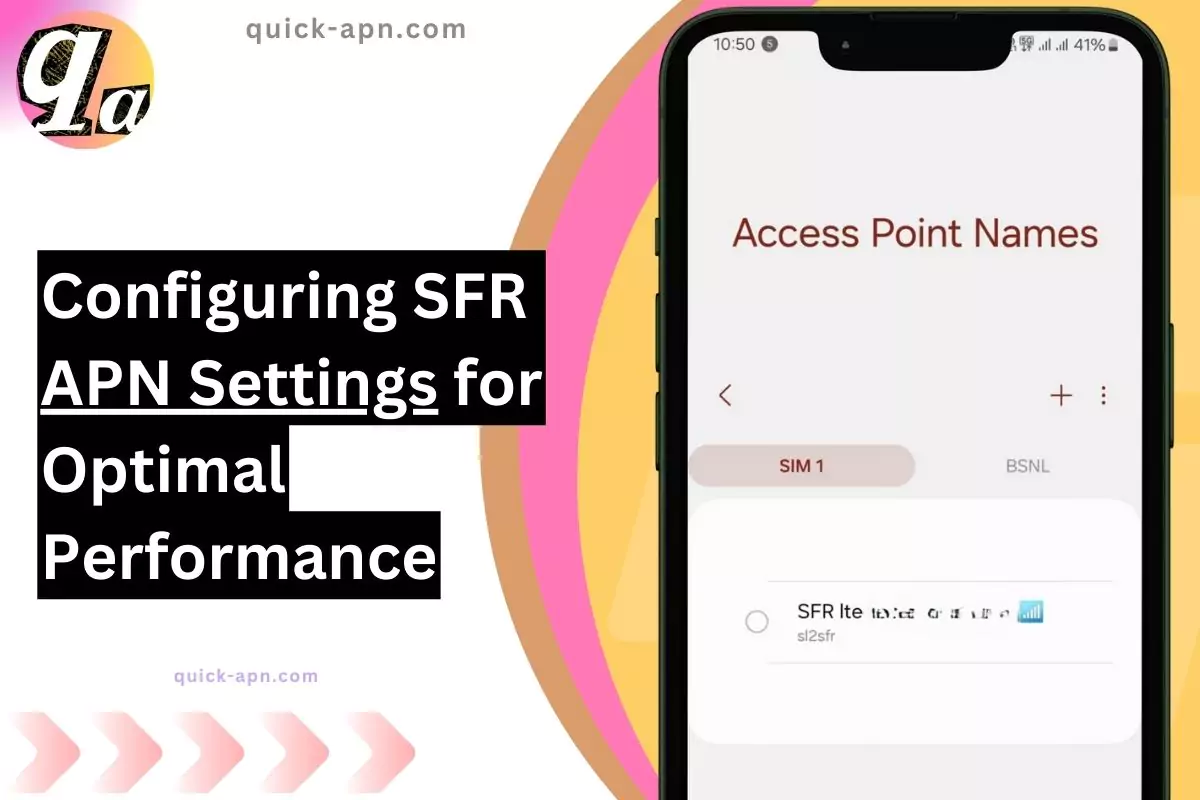 screenshot of configuring the SFR apn with same overlay text